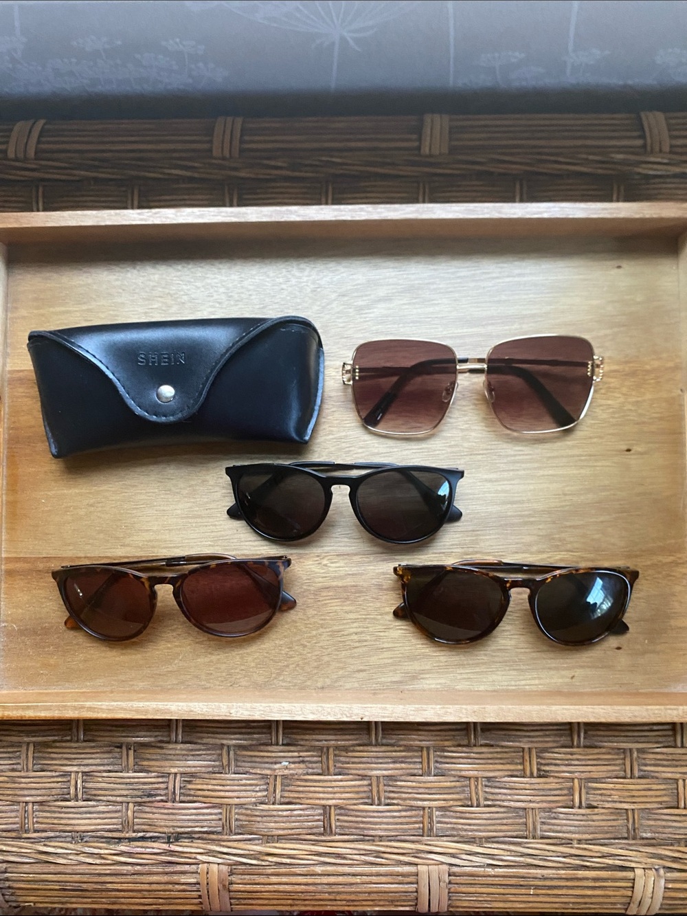 Set of 4 Women's Sunglasses with one case